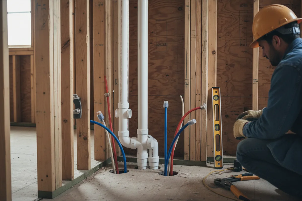 Drain and supply rough-in during Leak Detection in Lawtey